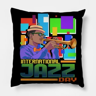 International Jazz Day Trumpet Lover Pillow