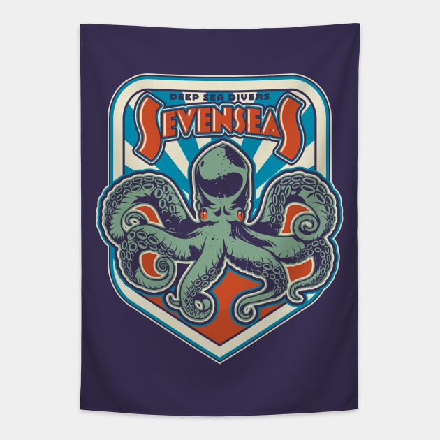 Deep Sea Divers SevenSeas Tapestry by wickedpretty