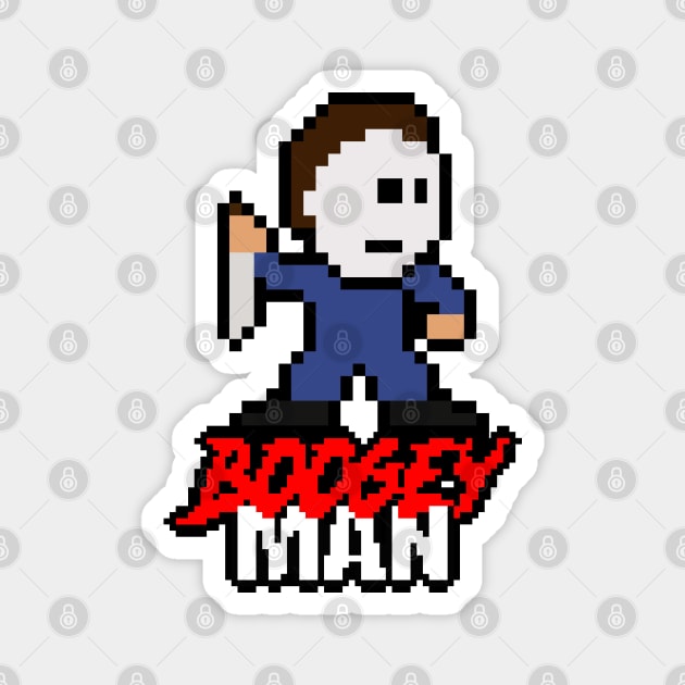 Slasher Man Retro 8-Bit Horror Gaming: Boogey Man! Magnet by WithoutYourHead