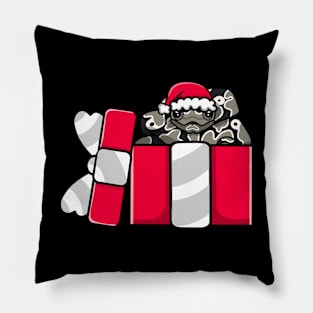 Cute Axanthic Ball Python in Christmas Gift Pillow