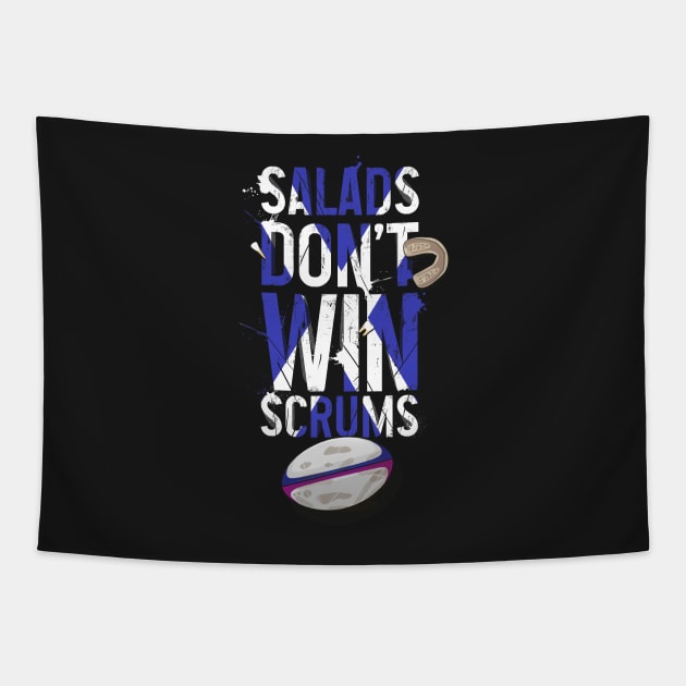 Funny Rugby Scotland / Salads don't win scrums Tapestry by Bubsart78