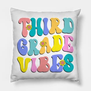 Third Grade Vibes First Day Back to School Teacher Students Pillow