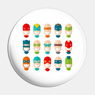 Superhero Faces Pin