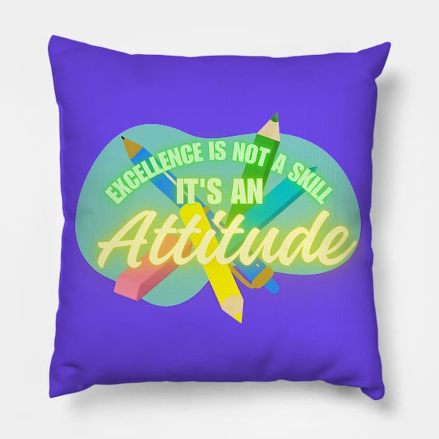 Good Attitude Teacher Shirt Pillow by ChaneyAtelier