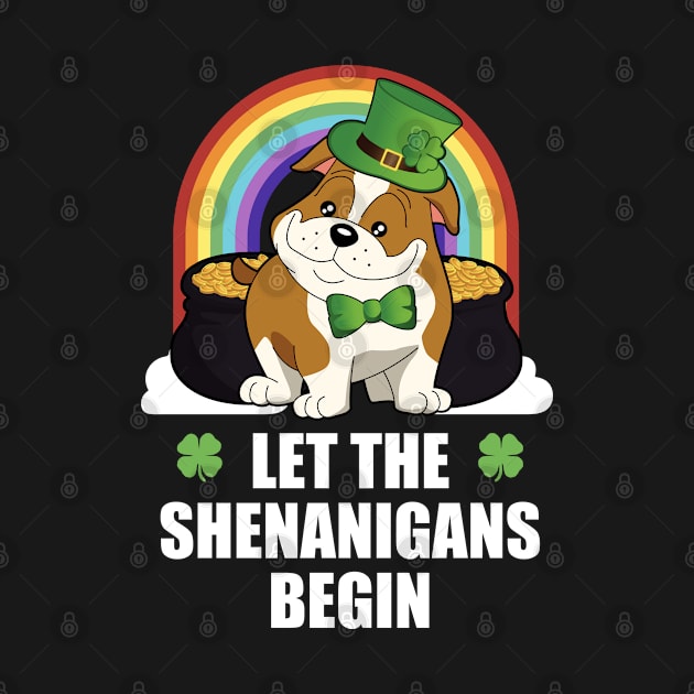 Bulldog Dog Shenanigans Funny St Patricks Day by TheBeardComic