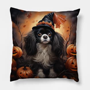 Japanese spaniel Halloween Pillow