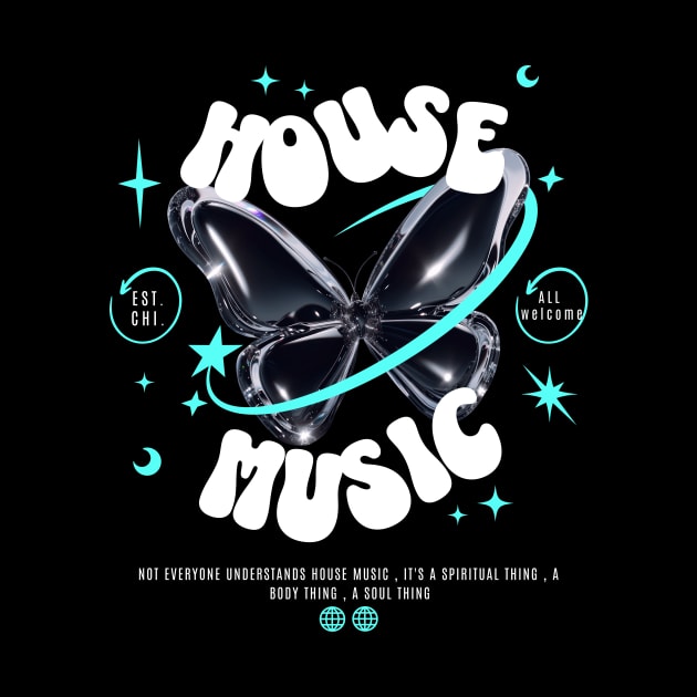 HOUSE MUSIC  - Butterfly Y2K Steez (white/blue) by DISCOTHREADZ 