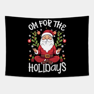 OM for the Holidays Santa in Lotus Pose Tapestry