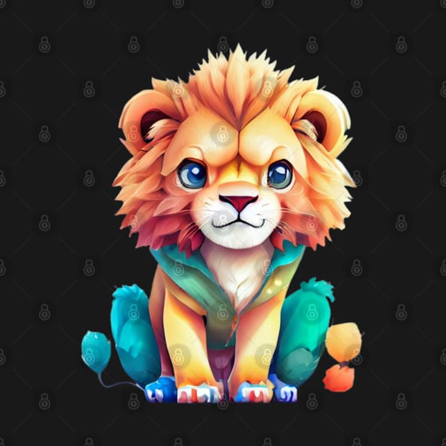 colorful cute lion by A&A