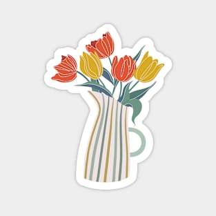 Tulip flower bunch in vase Magnet