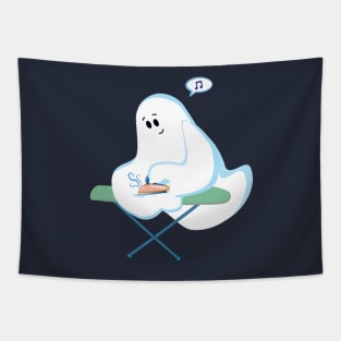 Cute Ghost Irons His Wrinkles For Halloween Tapestry