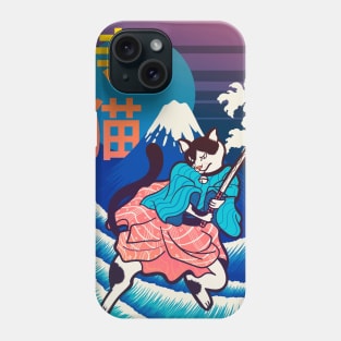 Cyber samurai cat Phone Case