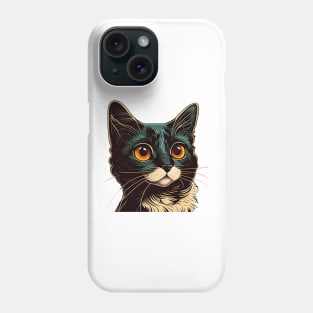 Black cat with beautiful eyes Phone Case