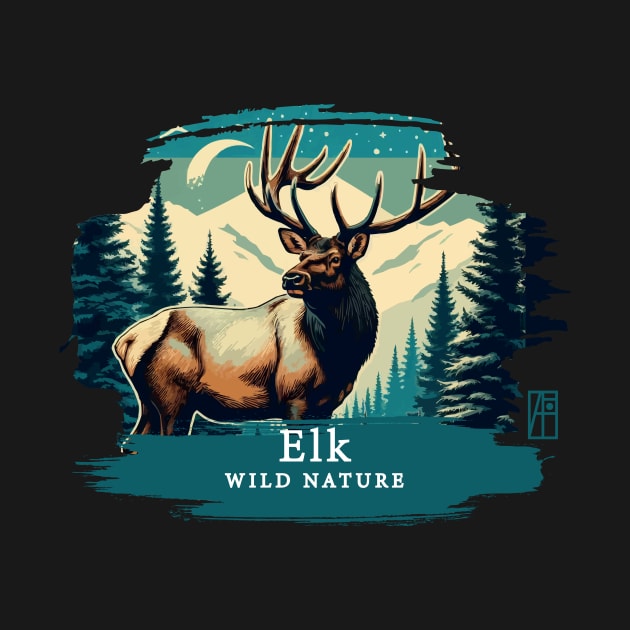 Elk - WILD NATURE - ELK -1 by ArtProjectShop