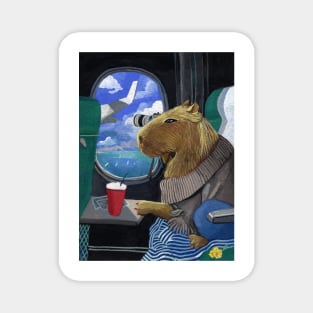 Capybara travelling on a plane Magnet