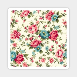 5. Vintage Retro Floral Pattern Artdeco Abstract Delicate Elegance Aesthetic Flowers Spring Magnet