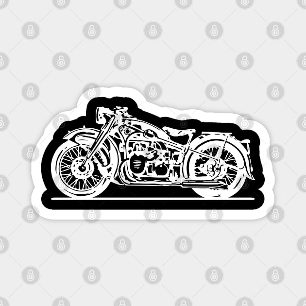 R12 Bike White Sketch Art Magnet by DemangDesign