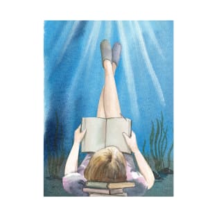 Reader Girl in Wanderlust Ocean T-Shirt