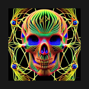 Trippy Psychedelic Patterns Skull 13 T-Shirt