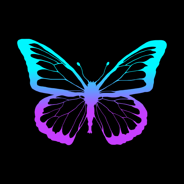 Purple Blue Butterfly Lines by Art by Deborah Camp