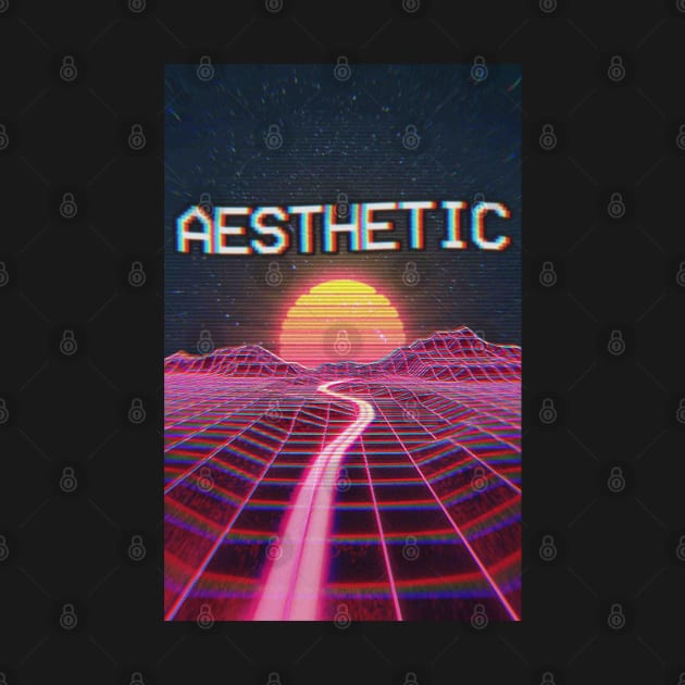 Aesthetic Vector Sunset Skyline Graphic Design by DankFutura