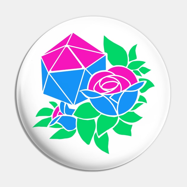 Pretty Poly Rose Polysexual Pride Pin by thedicegoddess