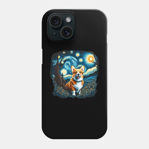 Corgi starry night Phone Case by ArtVault23