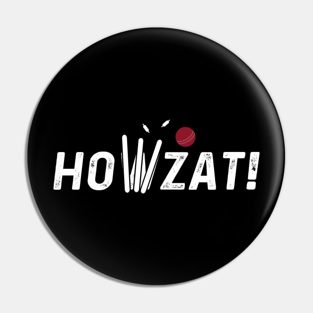 Cricket Lover Howzat Ball And Wicket Cricket Fan Pin by atomguy