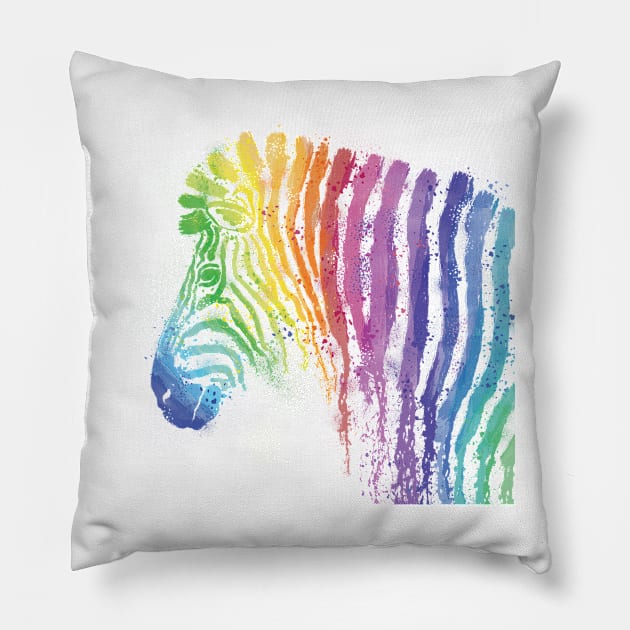 zebra painting illustration Pillow by bovaart