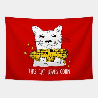 This cat loves corn Tapestry