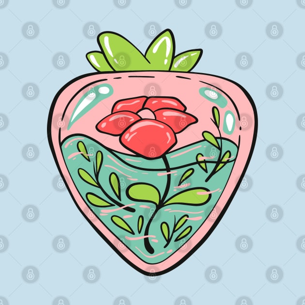 Pastel glass kawaii strawberry by Coffee Shelf