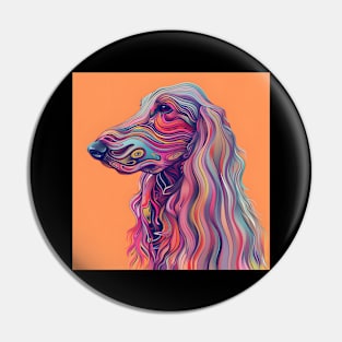 Afghan Hound in 70's Pin