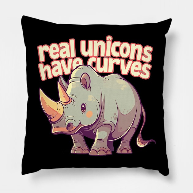 real unicorns have curves Pillow by peterdoraki