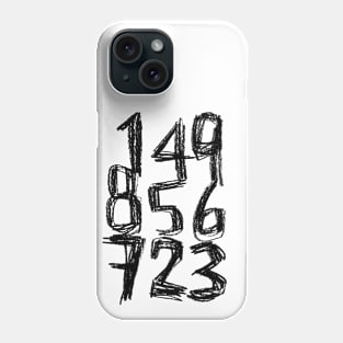 Random Black Numbers Phone Case