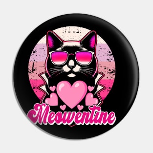 Meowentines Cat lover Vintage Pink Eighties Style Pin