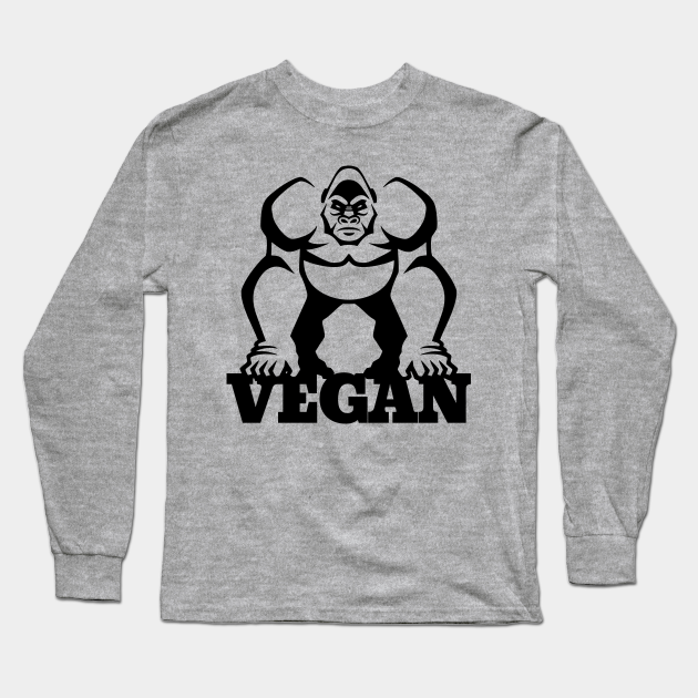 Vegan Fitness Gorilla - - Long Sleeve | TeePublic