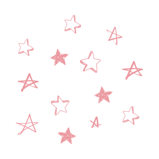 Small pink star doodle pattern T-Shirt