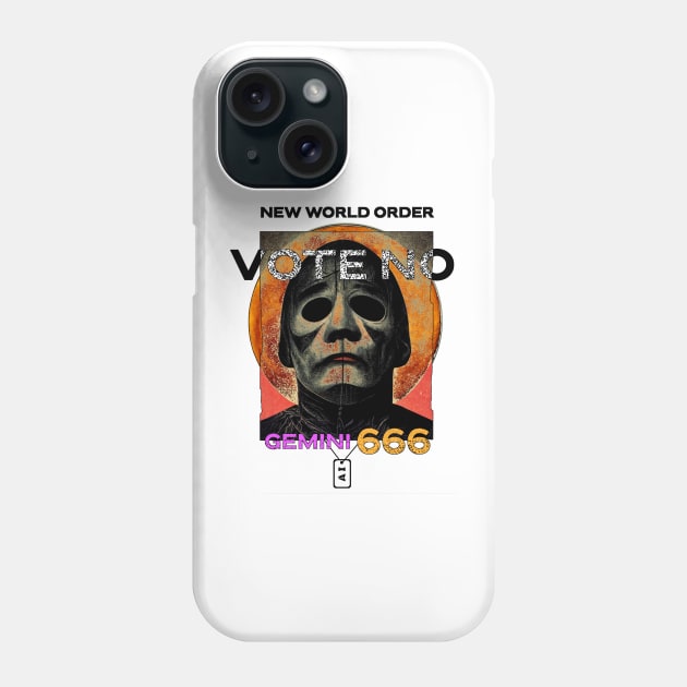 Vote No Gemini 666 AI ID Phone Case by The Witness