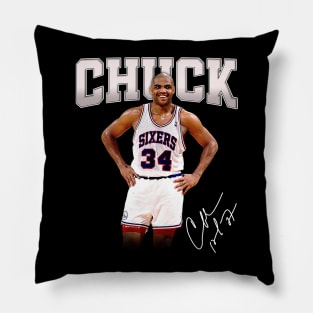 Charles Barkley The Chuck Basketball Legend Signature Vintage Retro 80s 90s Bootleg Rap Style Pillow