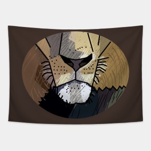 Lion Mouth Drawing Tapestry