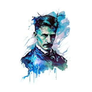 NIKOLA TESLA WATER COLOR PORTRAIT T-Shirt