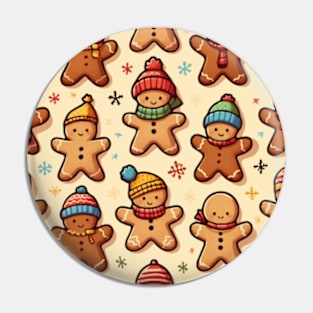 Gingerbread Men Pattern Pin