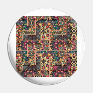Vintage patchwork with floral mandala elements Pin
