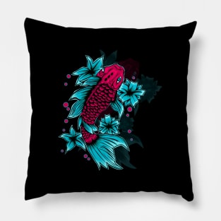 Betta Fish Illustration Pillow