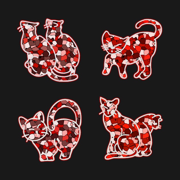 Crystal Group Cat (red) by YasudaArt