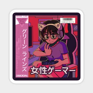 vaporwave anime aesthetic gamer girl retro Magnet