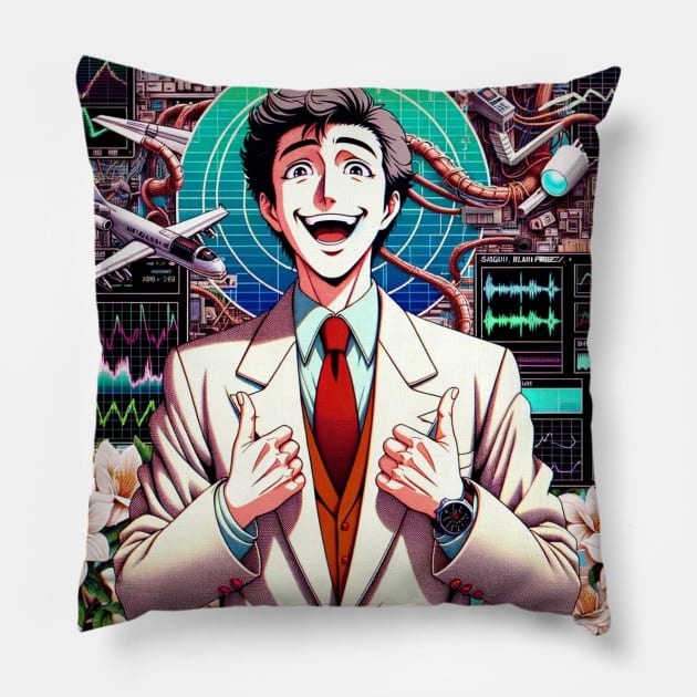 Cybernetic Optimism Pillow by Pepper's Kichy Designs