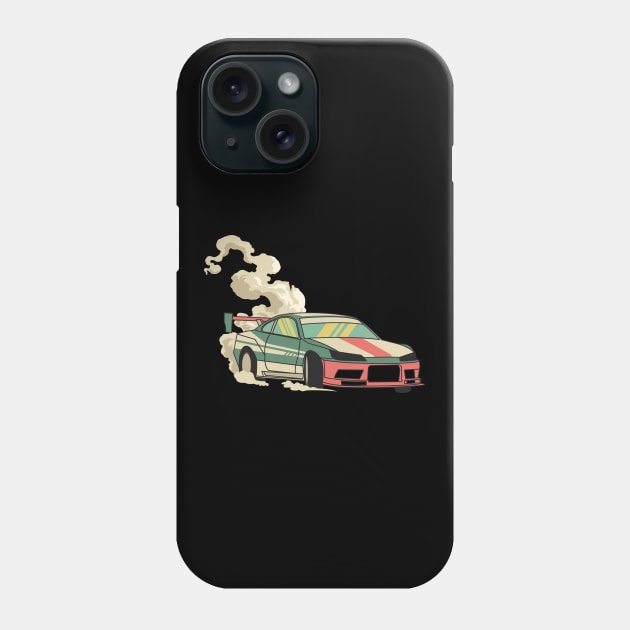 Drifting Retro Drifting Car Motif Phone Case by Shirtjaeger