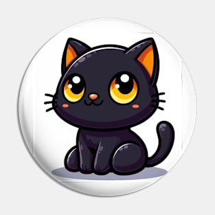 Kawaii Black Cat Pin