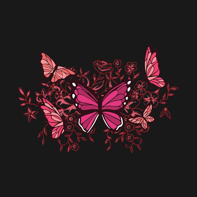 Aesthetic Butterflies Soft Girl Soft Grunge by wbdesignz